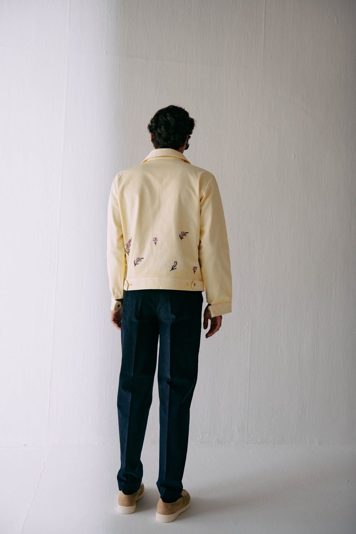 Lavender embroidered zip up jacket - image 7