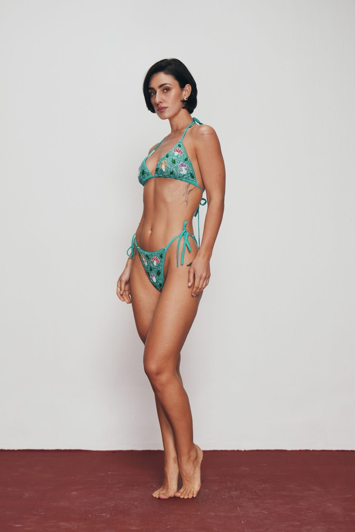 "Enchanted Garden" Hand embroidered Bikini Bottom - image 2