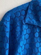 Floral lace full sleeve shirt- "Deep sea blue" view 5