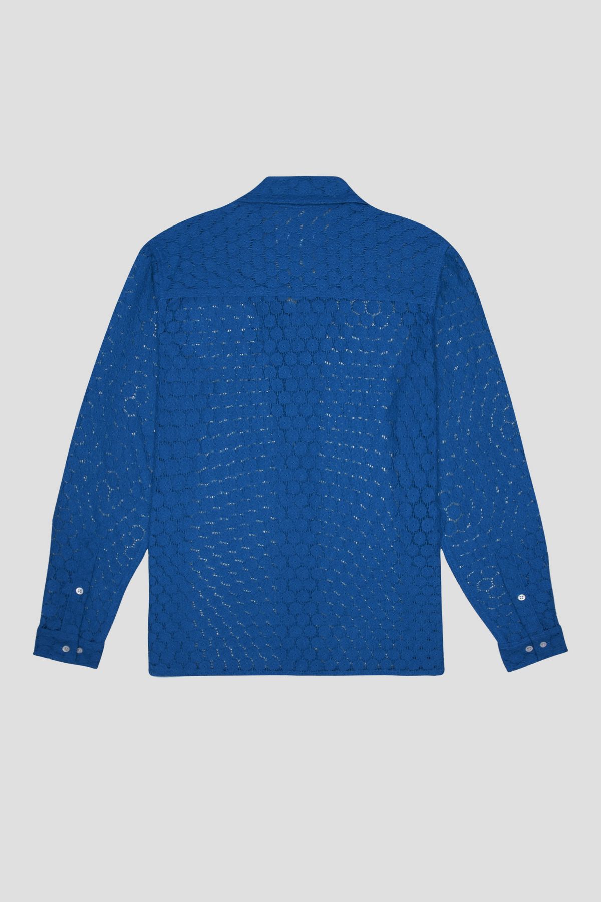 Floral lace full sleeve shirt- "Deep sea blue" - image 6