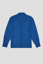 Floral lace full sleeve shirt- "Deep sea blue" view 6