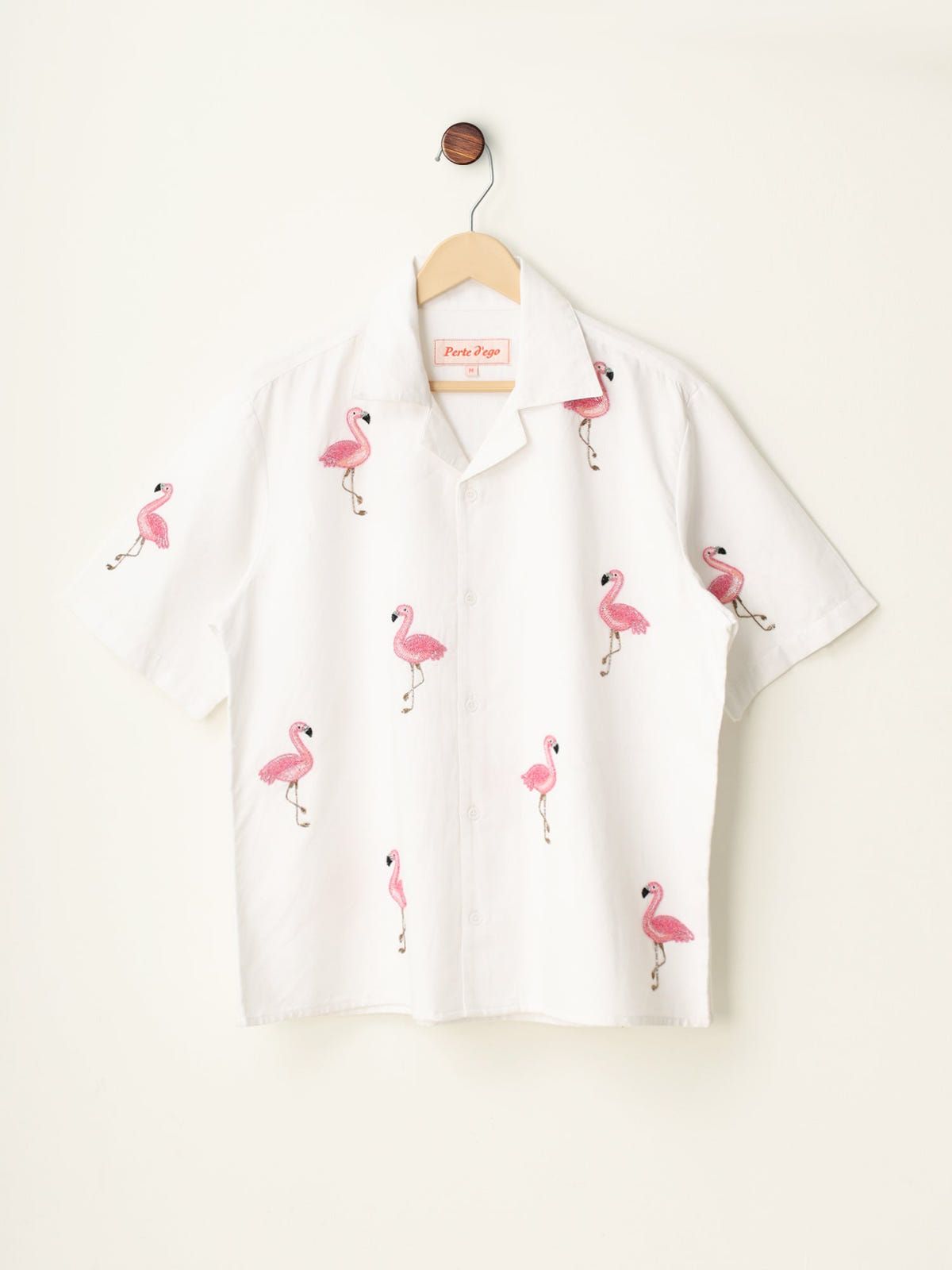 “Le Flamingo” hand embroidered shirt - image 1