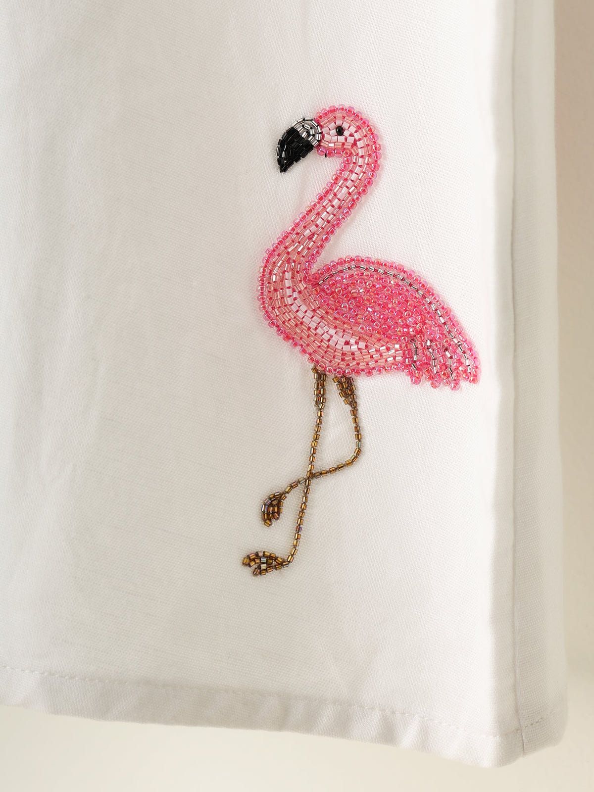 “Le Flamingo” hand embroidered shirt - image 2