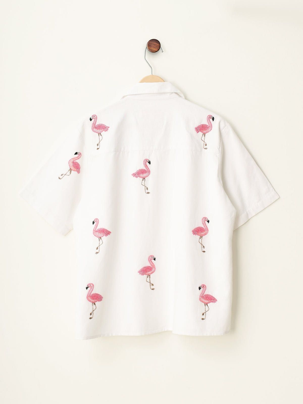 “Le Flamingo” hand embroidered shirt - image 3
