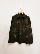 Wild flowers hand embroidered wool overshirt view 1