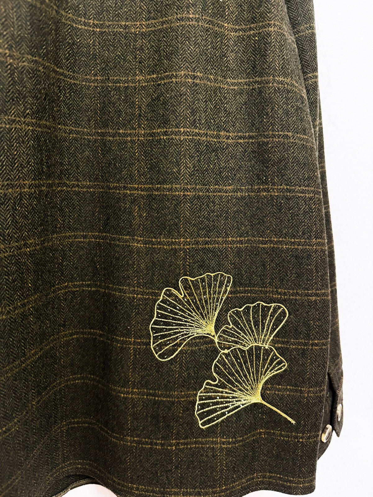 Wild flowers hand embroidered wool overshirt - image 3