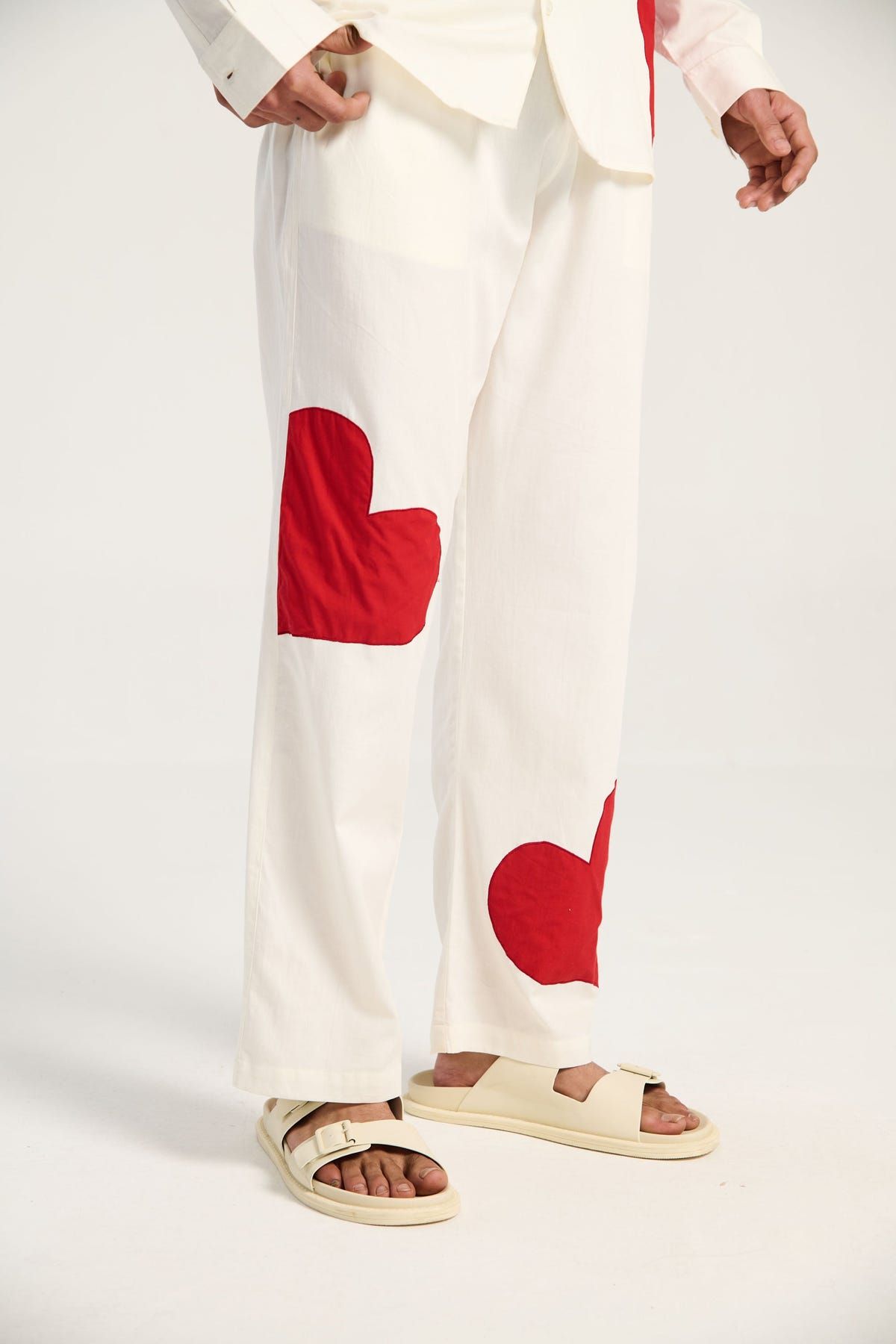 Hearts appliqué lounge pants - image 1