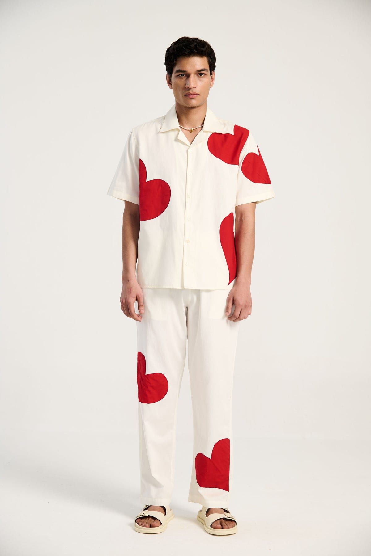 Hearts appliqué lounge pants - image 3