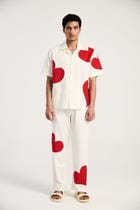 Hearts appliqué lounge pants view 3