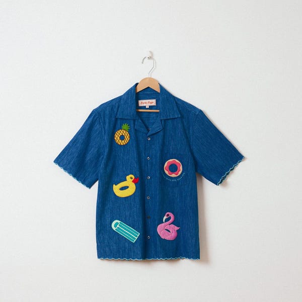 Perte D'ego — "Le Pool" hand embroidered shirt