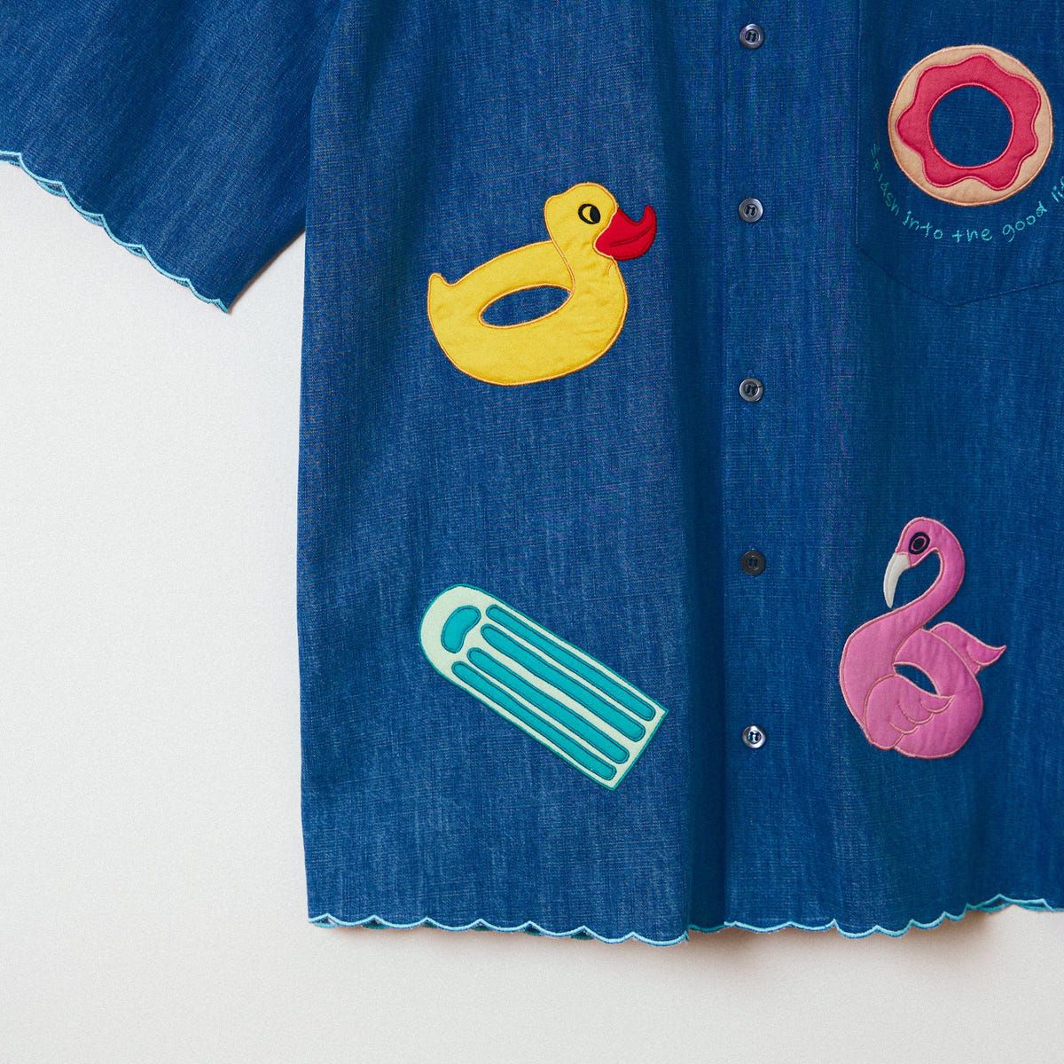 "Le Pool" hand embroidered shirt - image 2