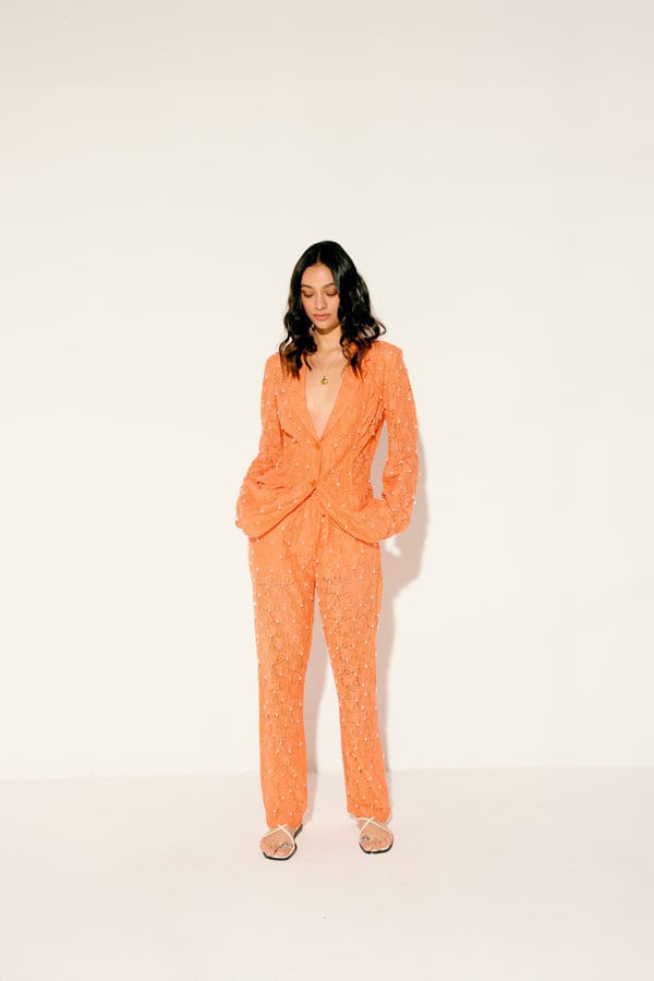 Perte D'ego — Hand embroidered droplets Lace Blazer