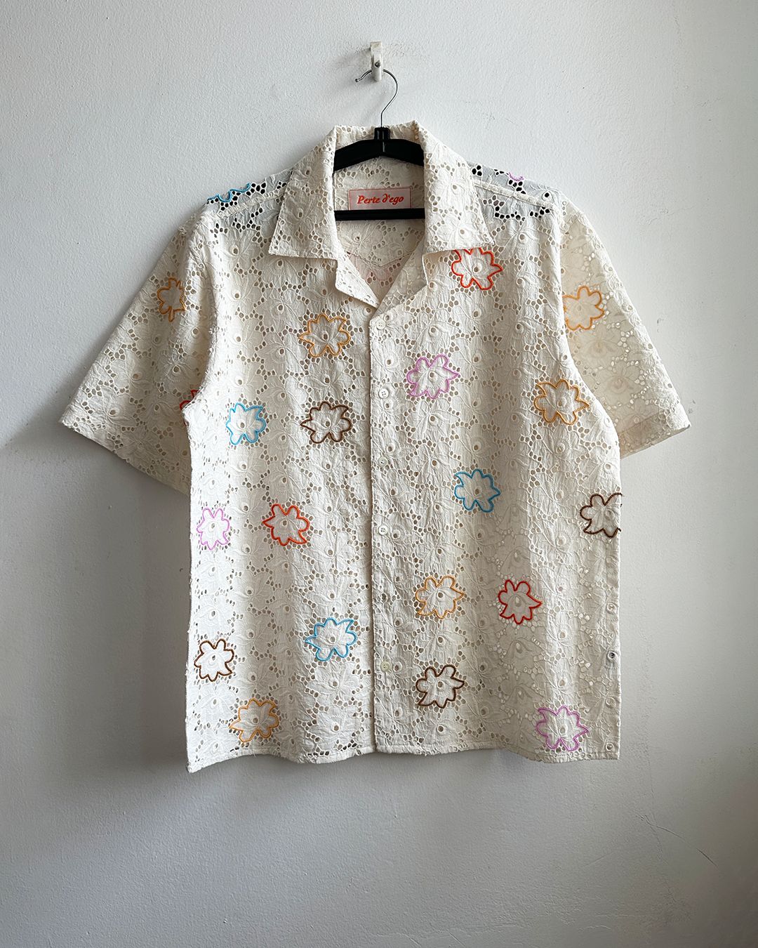 Floral beadwork hand embroidered Lace Shirt - image 1