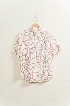 "Love scribbles" embroidered shirt view 1