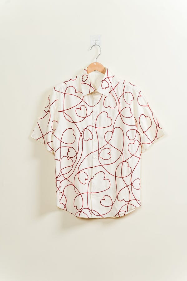 Perte D'ego — "Love scribbles" embroidered shirt