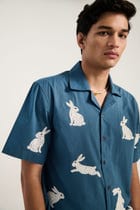 "Beadwork bunny" hand embroidered shirt view 3