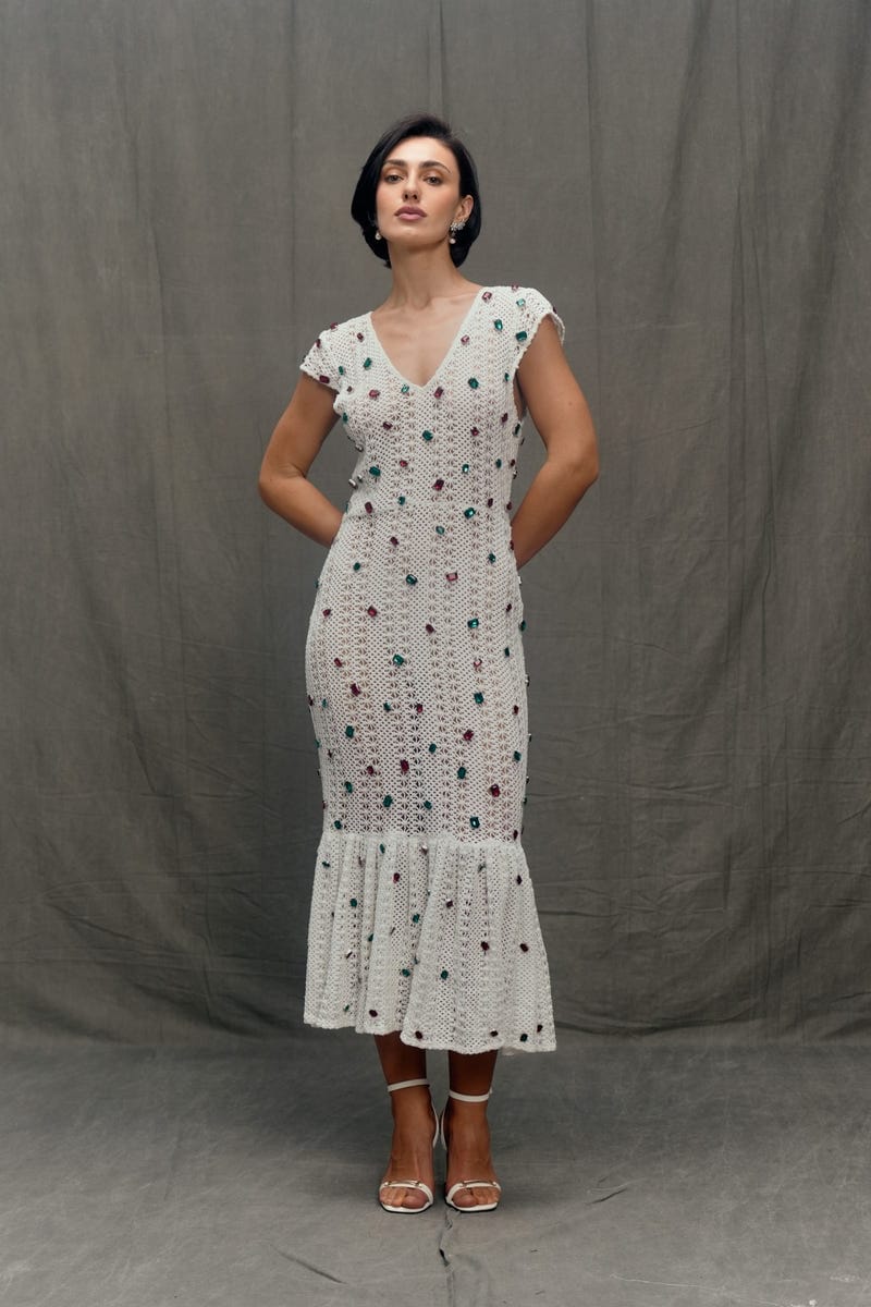 Ornella Embellished Knit Dress