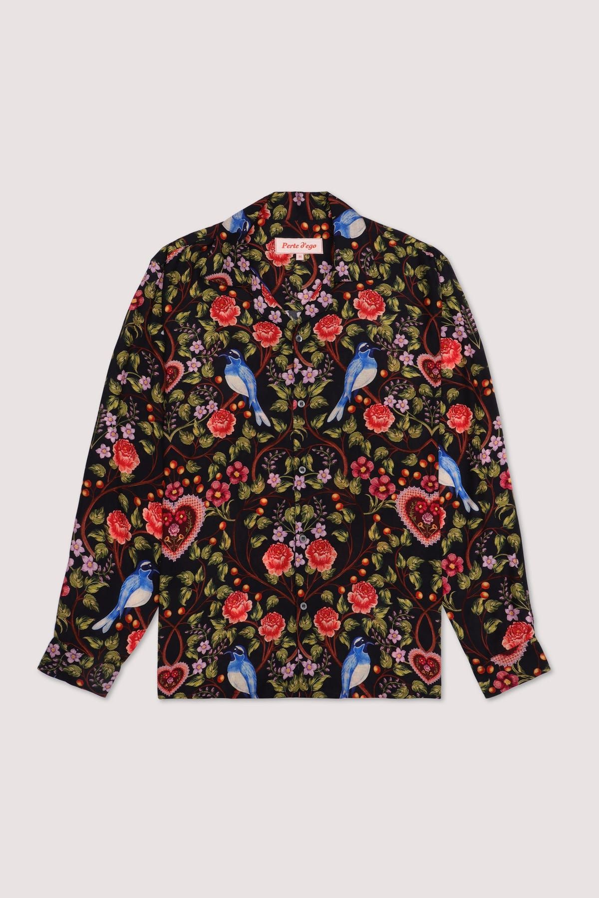 Lovers vintage print full sleeves shirt- Black - image 1