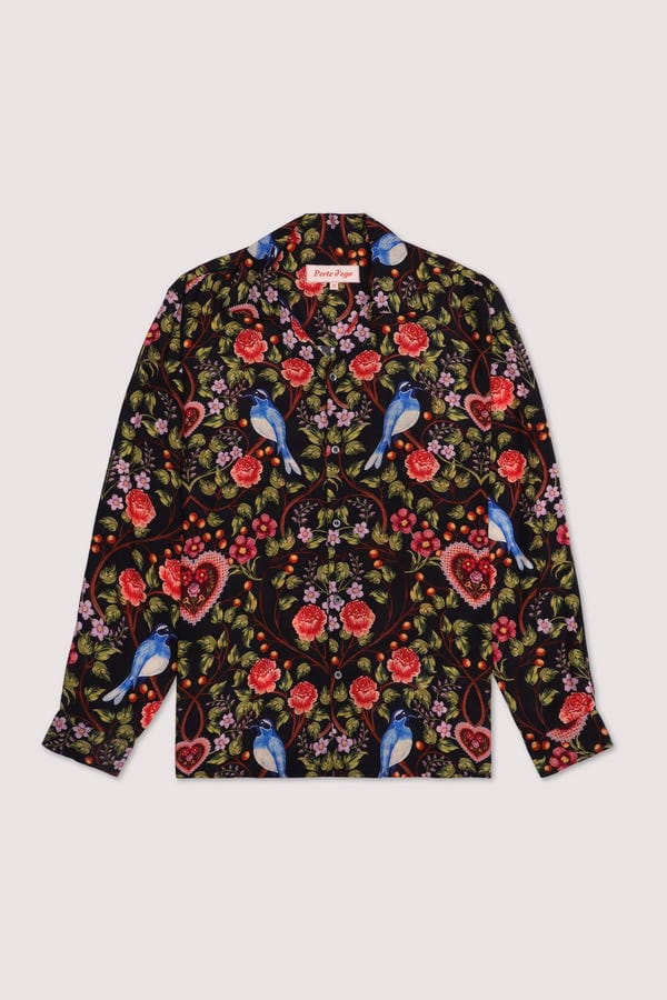 Perte D'ego — Lovers vintage print full sleeves shirt- Black
