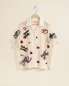 "Mi Amor" Hand embroidered hearts Shirt view 1
