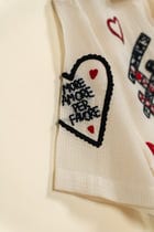 "Mi Amor" Hand embroidered hearts Shirt view 2