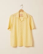 Lemon yellow lace shirt view 1