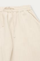 Off white textured resort pants view 2