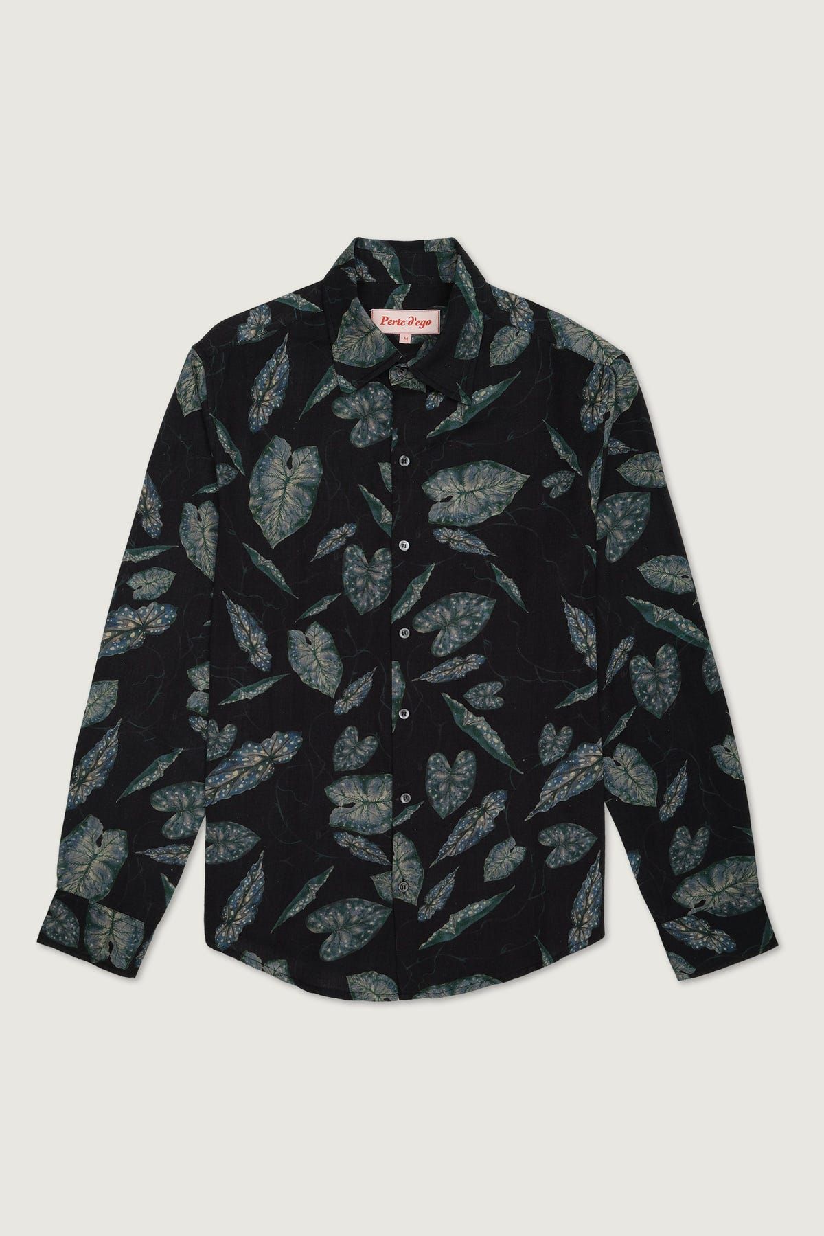 Botanical evening shirt- Black - image 1