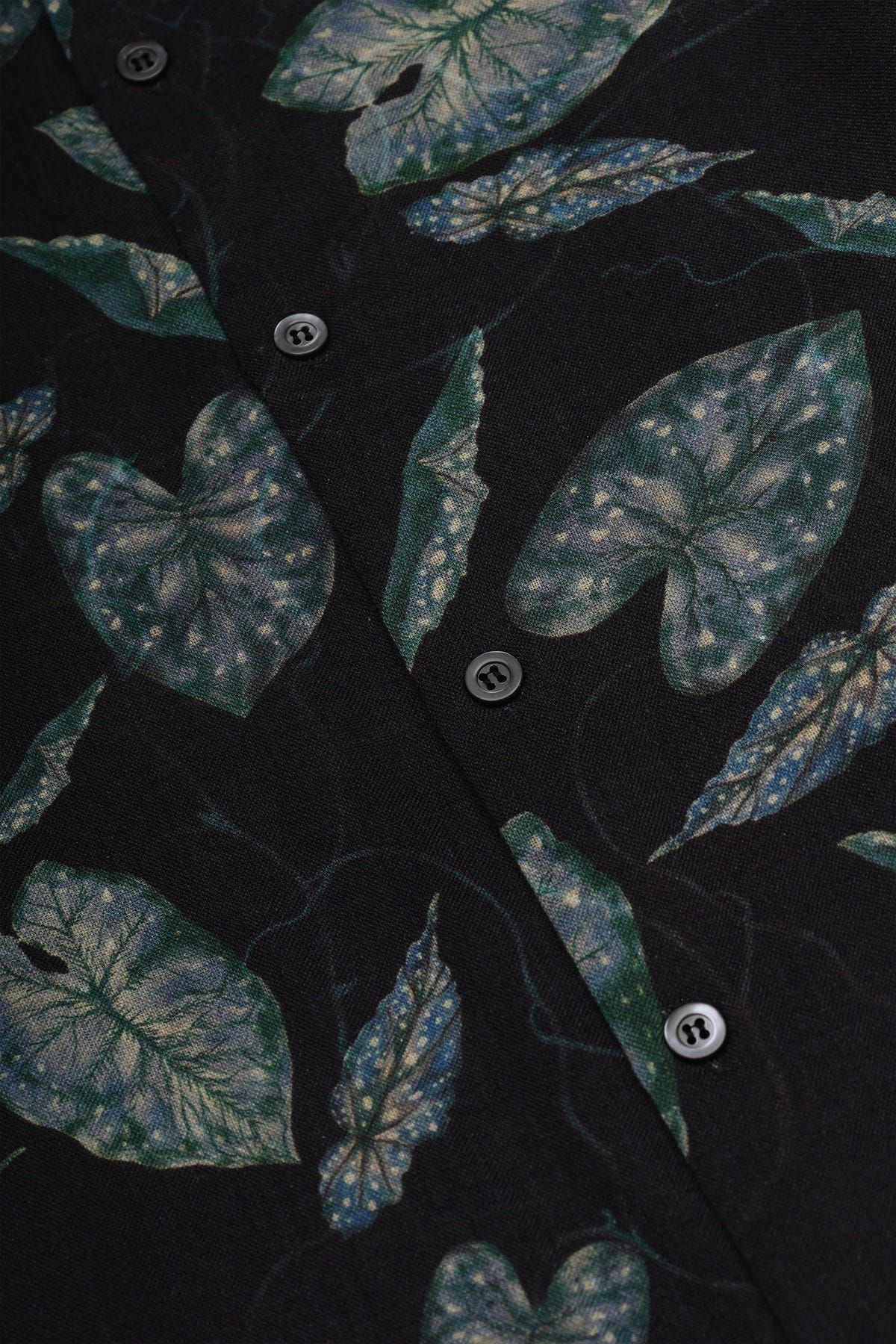 Botanical evening shirt- Black - image 2