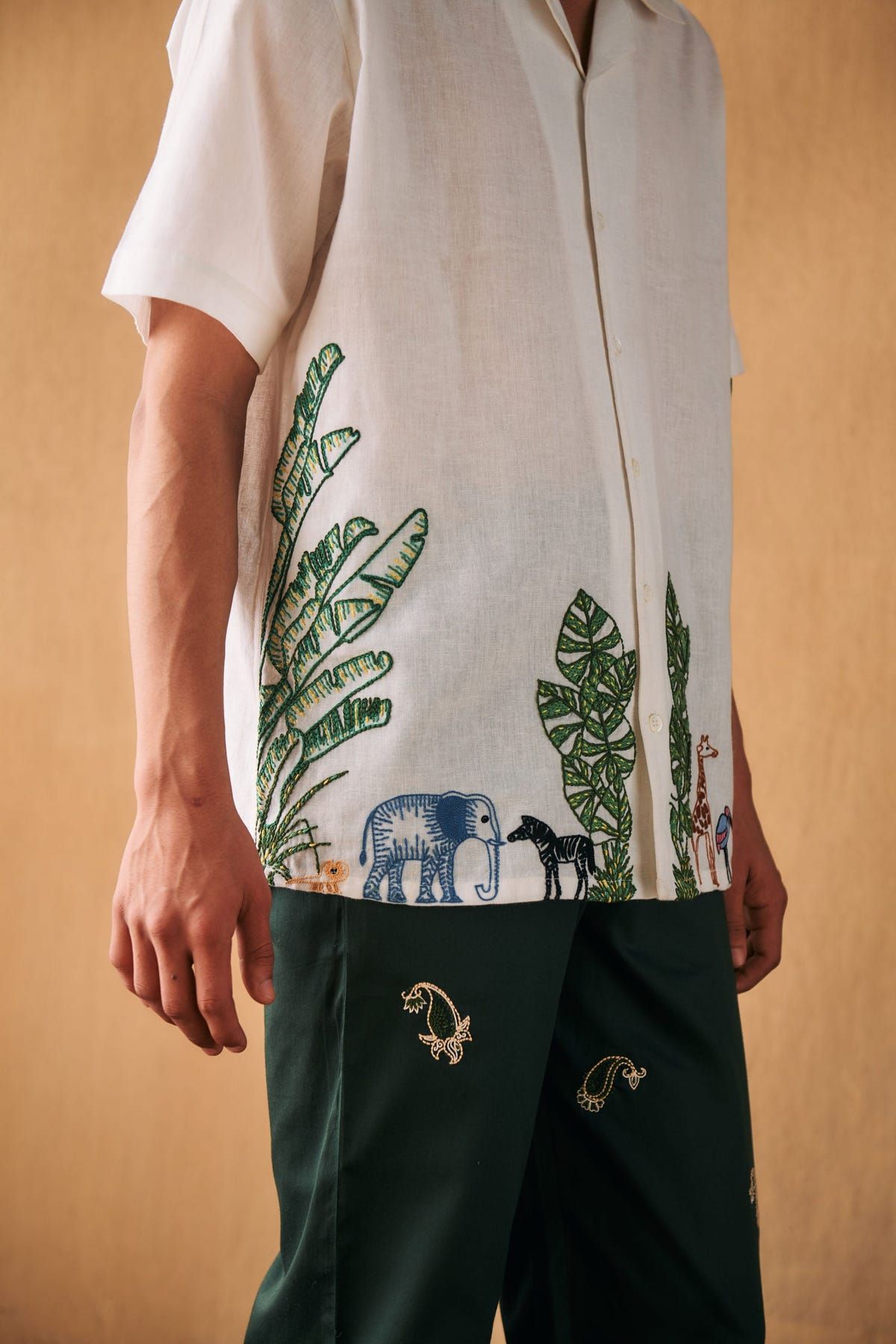 Safari hand embroidered Shirt - image 4
