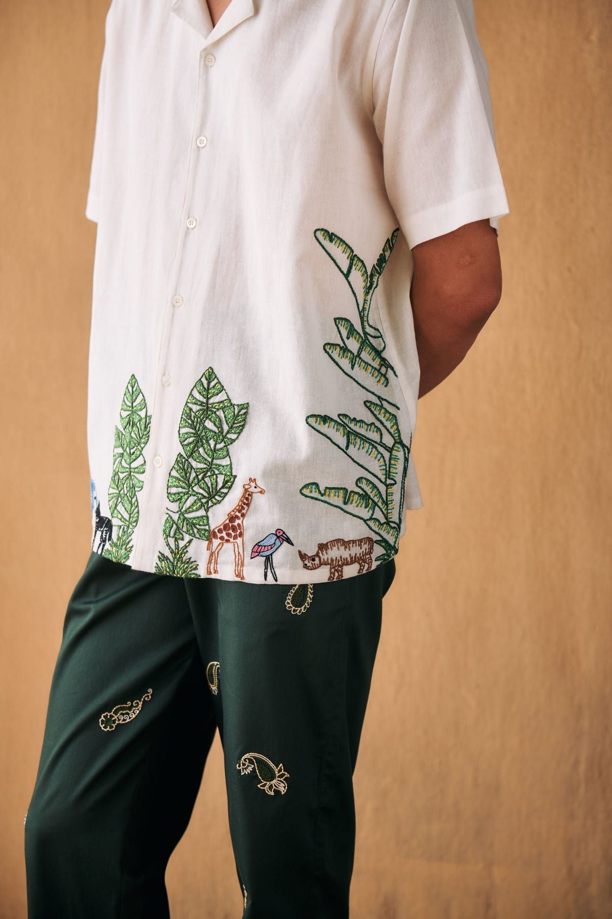 Safari hand embroidered Shirt - image 5