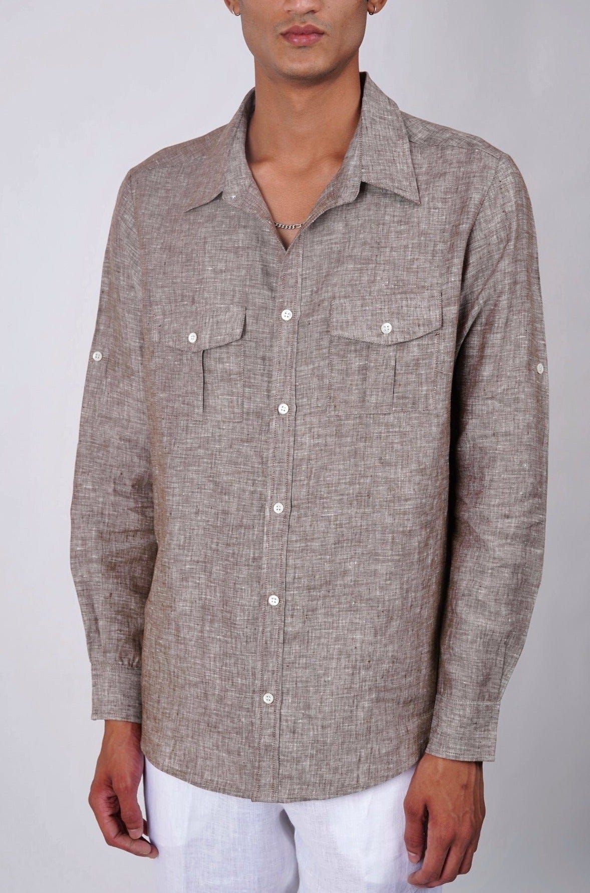 Brown Linen shirt - image 1