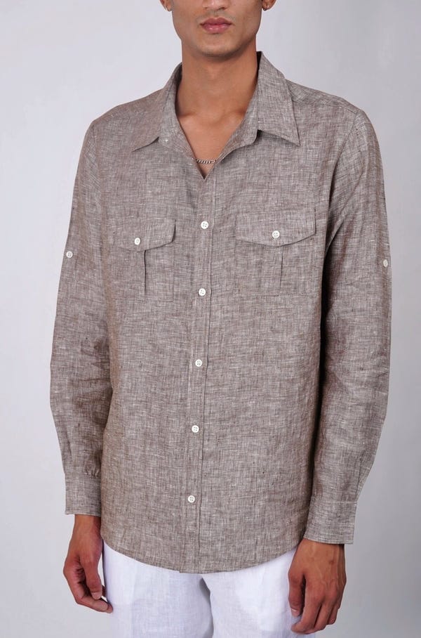Perte D'ego — Brown Linen shirt