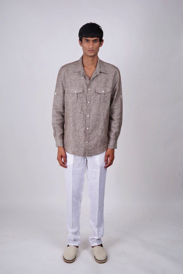 Perte D'ego — Brown Linen shirt