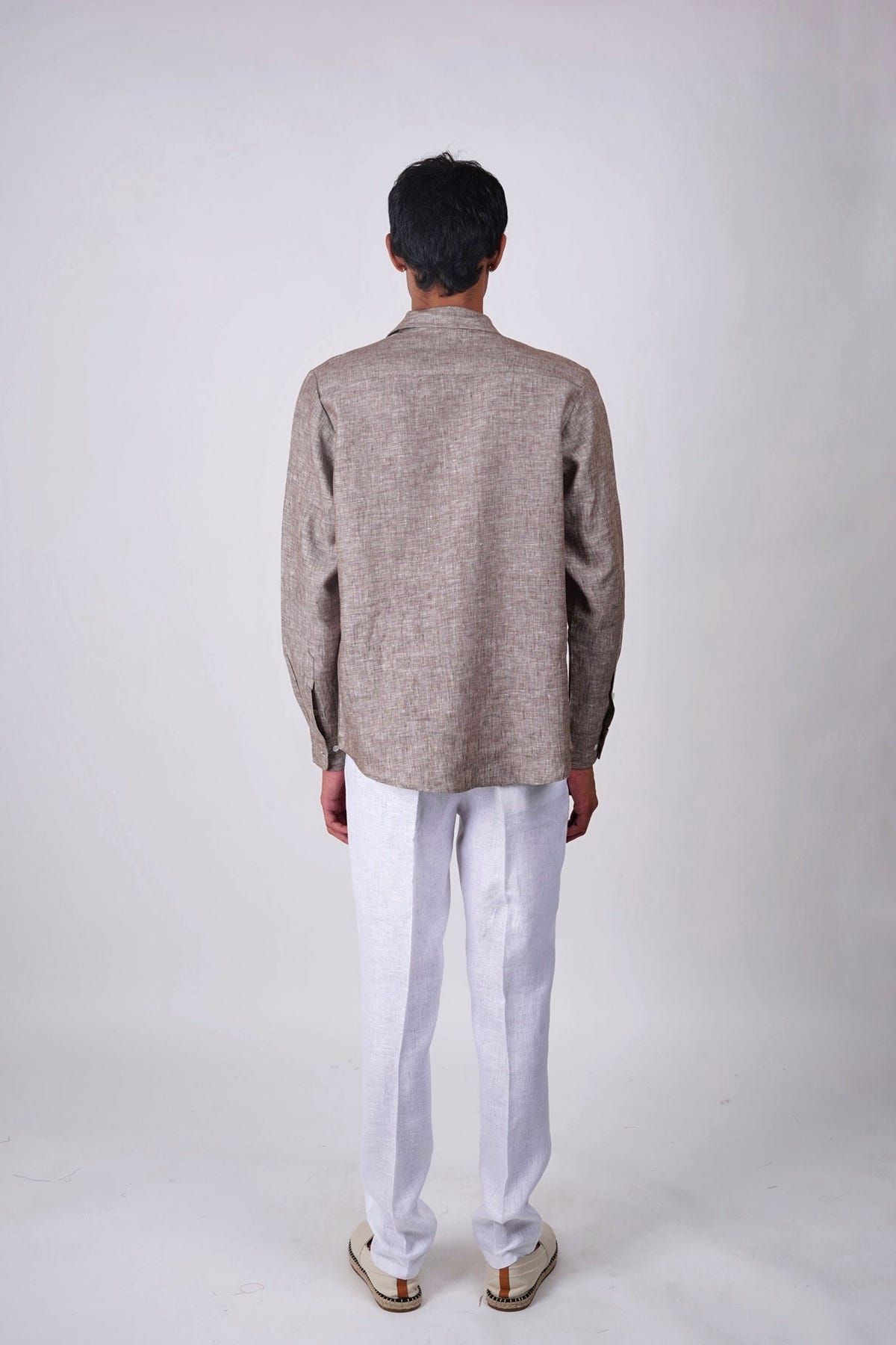 Brown Linen shirt - image 3