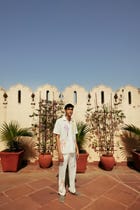 Hand embroidered kites lounge pants view 1