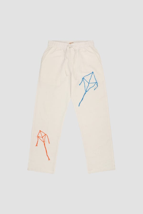 Perte D'ego — Hand embroidered kites lounge pants