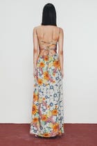 "Summer florals" Pleated Cowl Aline Dress view 4