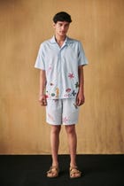 Sea life hand embroidered Shirt view 1
