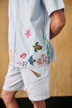 Sea life hand embroidered Shirt view 2
