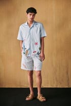 Sea life hand embroidered Shirt view 4