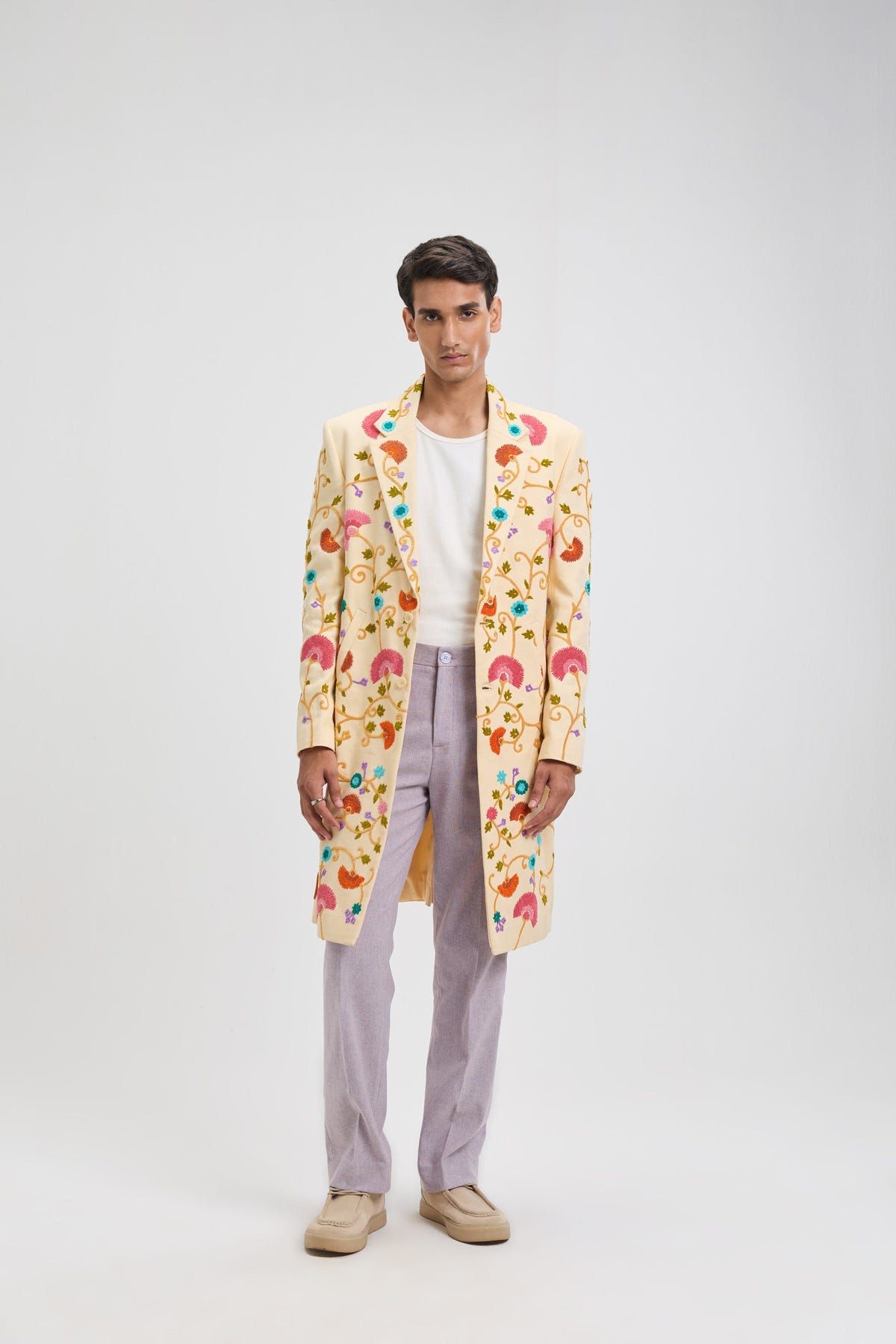 Fuzzy embroidered overcoat - image 2
