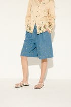 Hand embroidered Floral Denim Culottes view 1