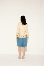Hand embroidered Floral Denim Culottes view 4