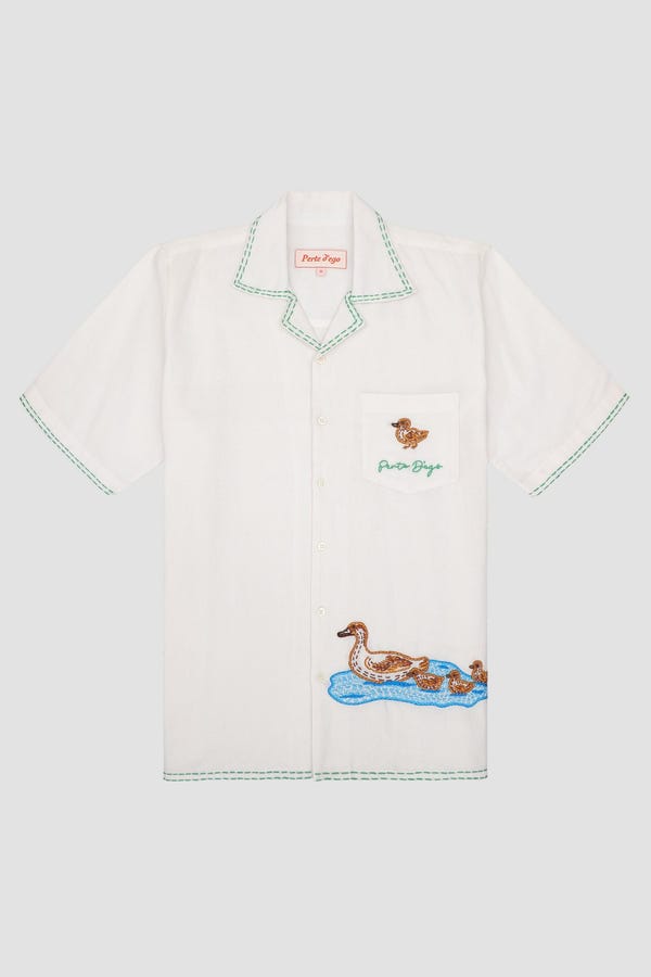 Perte D'ego — "Le duck" hand embroidered Shirt