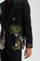 Midnight Tropics Hand embroidered Blazer view 2