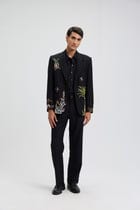 Midnight Tropics Hand embroidered Blazer view 4