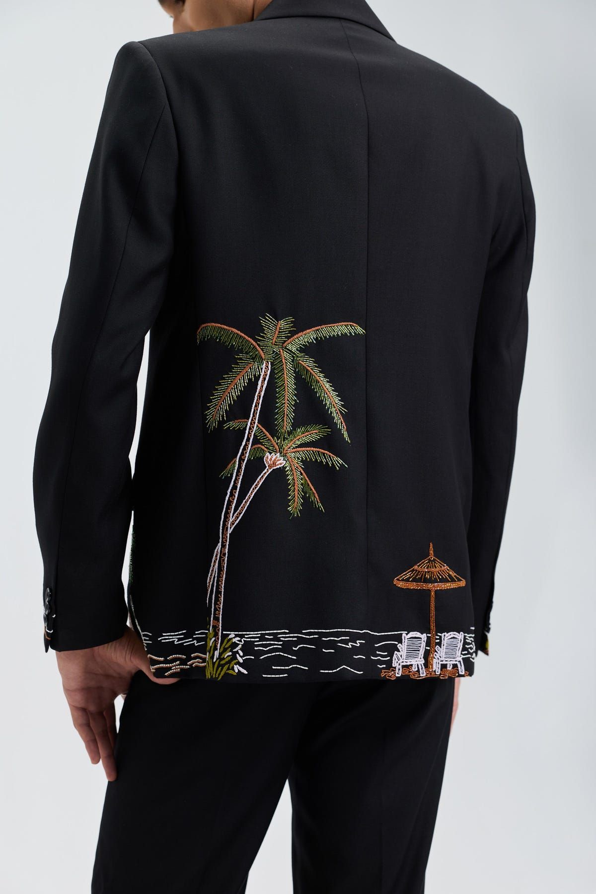 Midnight Tropics Hand embroidered Blazer - image 5