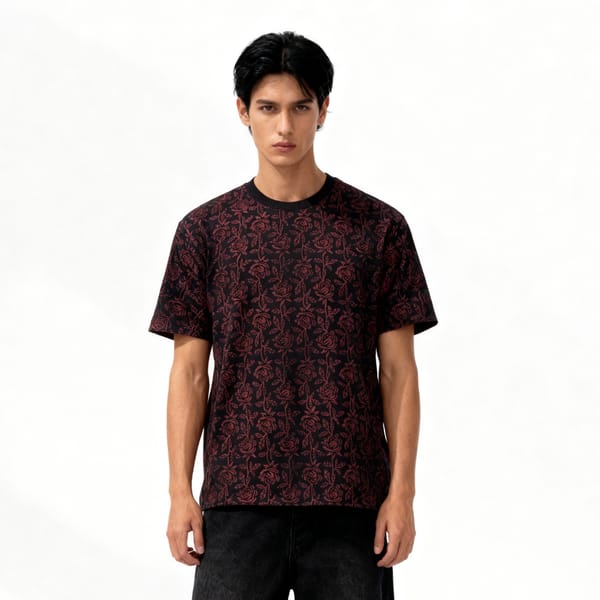 Purpose — Midnight bloom Tee (Block Printing Tee)