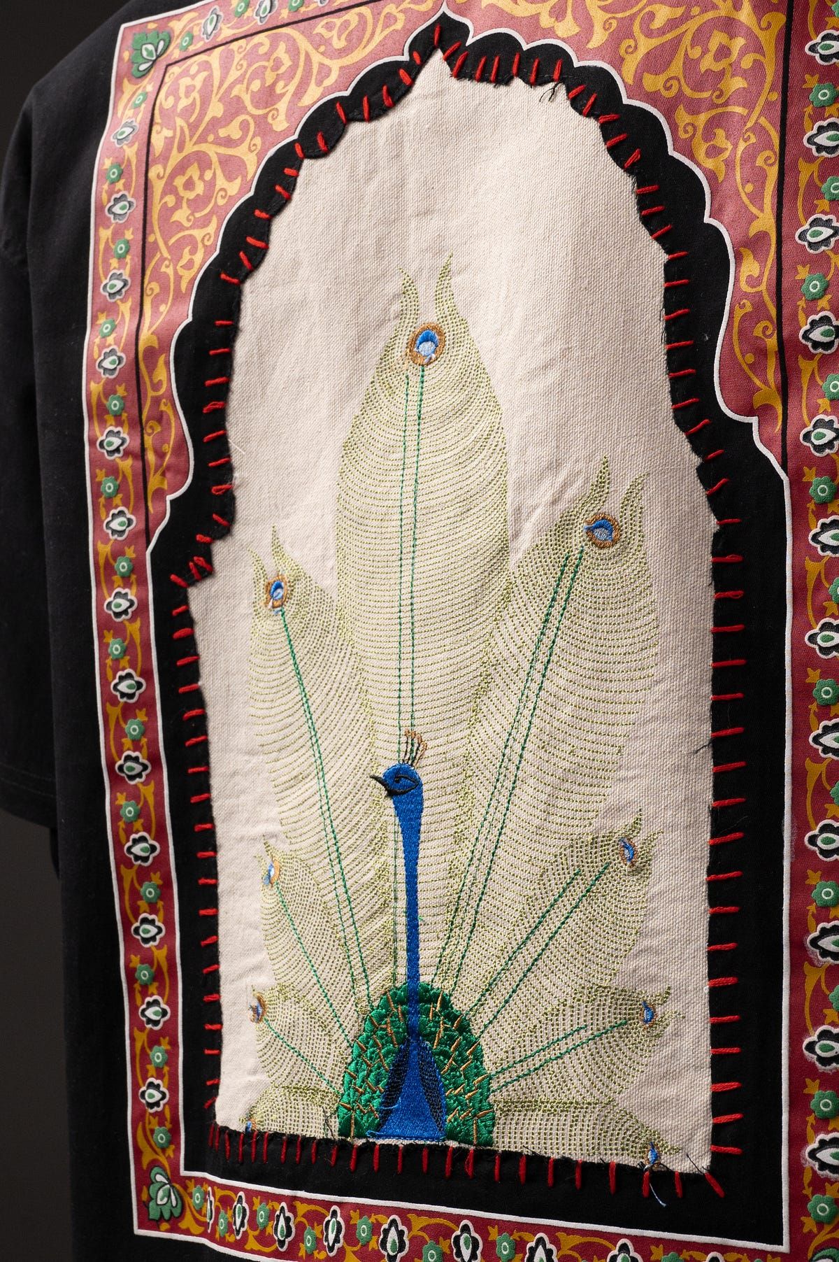 Peacock Hand Work Shirt - image 7